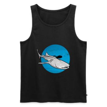 Plongée avec requin-baleine - Débardeur bio Premium Homme - noir - Devant - Michal (187cm)