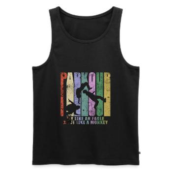 Parkour Freerunner Traceur Le Parcour - Männer Premium Bio Tank Top - Schwarz - Vorne - Michal (187cm)
