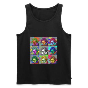 Pop-Art Ludwig van Beethoven Klassik Geschenkidee - Männer Premium Bio Tank Top - Schwarz - Vorne - Michal (187cm)