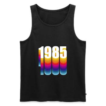 1985 - Männer Premium Bio Tank Top - Schwarz - Vorne - Michal (187cm)