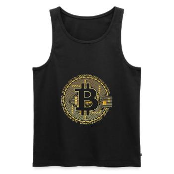 Bitcoin - Men's Premium Organic Tank Top - black - Front - Michal (187cm)