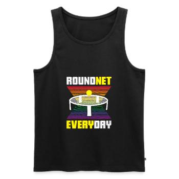 Roundnet Everyday | Spike Ball Spikeball Fun - Männer Premium Bio Tank Top - Schwarz - Vorne - AI Model Male 178 light (178cm)