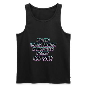 Ich bin nackt ich Sau Funshirt - Männer Premium Bio Tank Top - Schwarz - Vorne - AI Model Male 178 light (178cm)