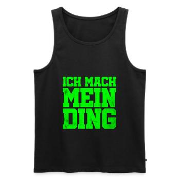 Ich mach mein Ding Grün | Motivation Optimist - Männer Premium Bio Tank Top - Schwarz - Vorne - AI Model Male 178 light (178cm)