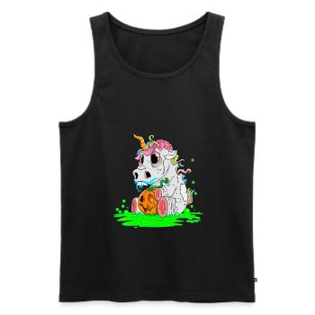 Unicorn Halloween Zombiecorn Horror Gift - Men's Premium Organic Tank Top - black - Front - AI Model Male 178 light (178cm)