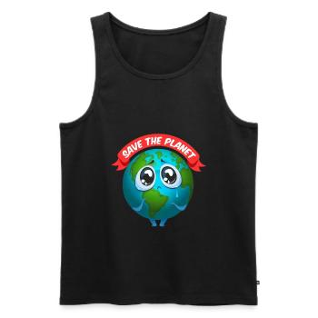 Rette Planet Erde | Save planet earth - Männer Premium Bio Tank Top - Schwarz - Vorne - AI Model Male 178 light (178cm)