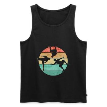 Parkour Freerunner Traceur Le Parcourshirt - Men's Premium Organic Tank Top - black - Front - Michal (187cm)