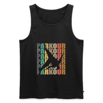 Parkour Freerunner Traceur Le Parcourshirt - Men's Premium Organic Tank Top - black - Front - Michal (187cm)