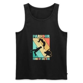 Parkour Freerunner Traceur Le Parcour parkourshirt - Männer Premium Bio Tank Top - Schwarz - Vorne - Michal (187cm)