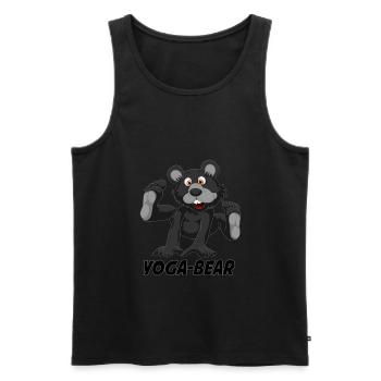 Yoga Bear - Men's Premium Organic Tank Top - black - Front - AI Model Male 178 light (178cm)