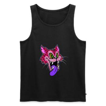 Leopard Comic Psychedelisch - Männer Premium Bio Tank Top - Schwarz - Vorne - AI Model Male 178 light (178cm)