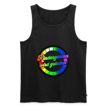 Kindergarten wird geladen - Männer Premium Bio Tank Top - Schwarz - Vorne - Michal (187cm)