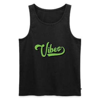 Vibes - Men's Premium Organic Tank Top - black - Front - AI Model Male 178 light (178cm)