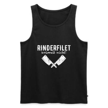 Rinderfilet anti Veganer Geschenk - Männer Premium Bio Tank Top - Schwarz - Vorne - Michal (187cm)