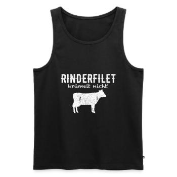 Rinderfilet anti vegan Geschenk - Männer Premium Bio Tank Top - Schwarz - Vorne - Michal (187cm)
