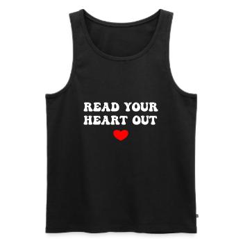 Read Your Heart Out - Men's Premium Organic Tank Top - black - Front - AI Model Male 178 light (178cm)