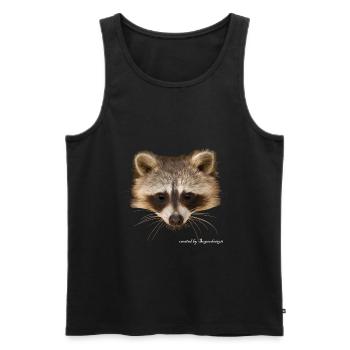 Waschbär - Männer Premium Bio Tank Top - Schwarz - Vorne - Michal (187cm)