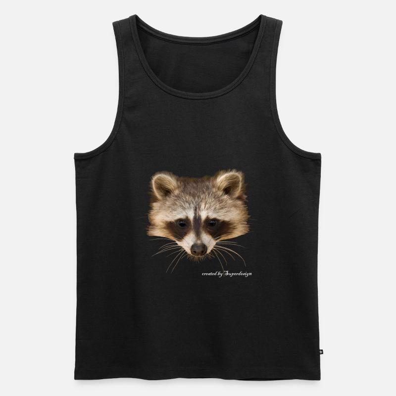 Waschbär - Männer Premium Bio Tank Top - Schwarz