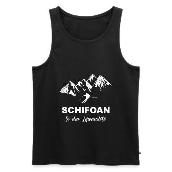 skifahren schifoan is das Leiwandste - Männer Premium Bio Tank Top - Schwarz - Vorne - Michal (187cm)