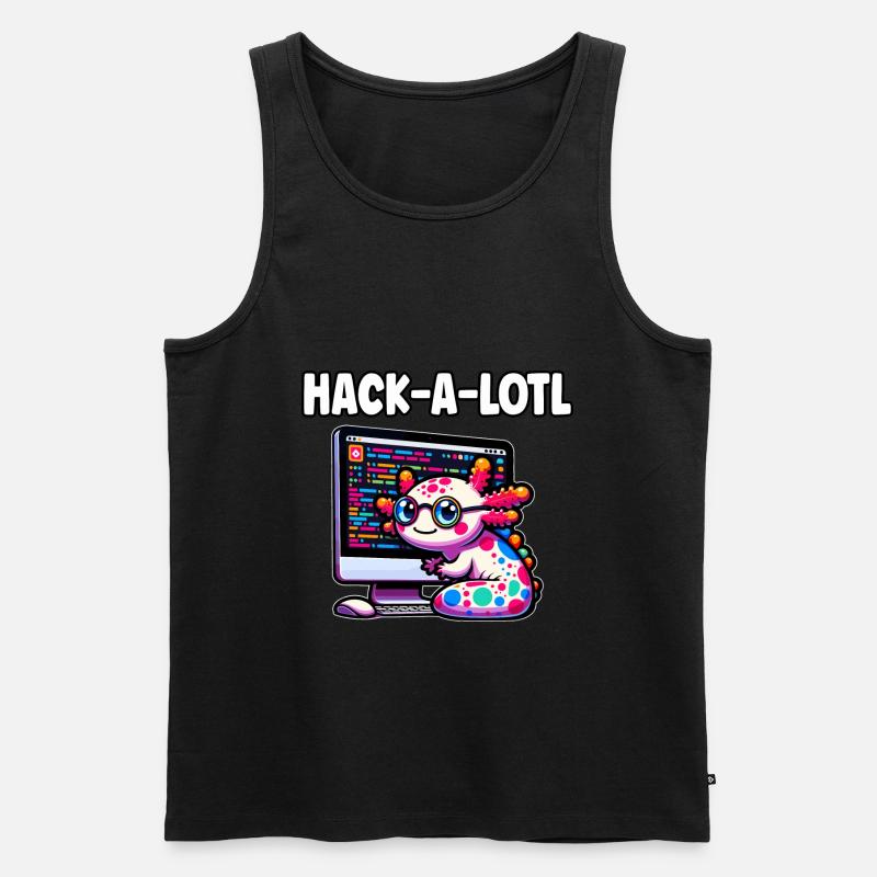 Funny Coding Axolotl Programming Gift - Men's Premium Organic Tank Top - black