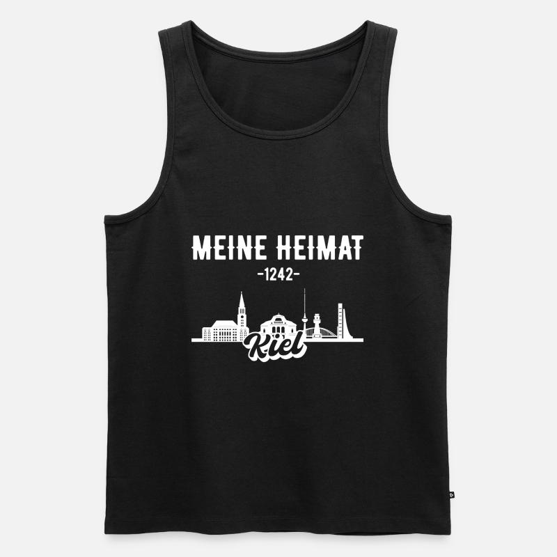Kiel Skyline Geschenk - Männer Premium Bio Tank Top - Schwarz