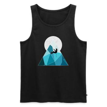 Climb - Men's Premium Organic Tank Top - black - Front - Michal (187cm)