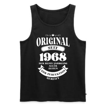 Vintage Original Design Geburtstag Jahrgang 1968 - Männer Premium Bio Tank Top - Schwarz - Vorne - Michal (187cm)
