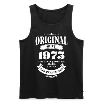 Vintage Original Design Geburtstag Jahrgang 1973 - Männer Premium Bio Tank Top - Schwarz - Vorne - Michal (187cm)