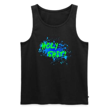Holy Shit! - Männer Premium Bio Tank Top - Schwarz - Vorne - Michal (187cm)