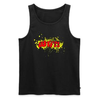 WTF - Männer Premium Bio Tank Top - Schwarz - Vorne - AI Model Male 178 light (178cm)