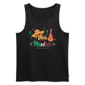 Viva Mexico - Cinco de Mayo - Fiesta Party - Männer Premium Bio Tank Top - Schwarz - Vorne - Michal (187cm)