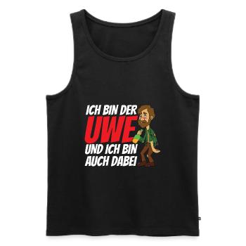 Ich bin der Uwe und bin auch dabei - Männer Premium Bio Tank Top - Schwarz - Vorne - AI Model Male 178 light (178cm)