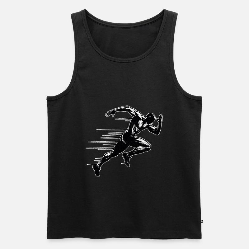 Bahnläufer Sprinter Sprint 100m Sprinter - Männer Premium Bio Tank Top - Schwarz