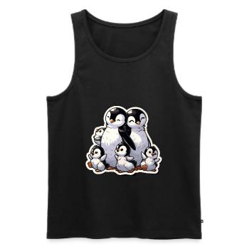 Petits pingouins Pingouin Famille Mignon - Débardeur bio Premium Homme - noir - Devant - Michal (187cm)