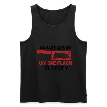Scharf genug um sie flach zu legen Metzger - Männer Premium Bio Tank Top - Schwarz - Vorne - Michal (187cm)