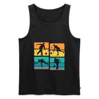 Vintage Bowling - Männer Premium Bio Tank Top - Schwarz - Vorne - AI Model Male 178 light (178cm)