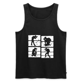 Fotografen Silhouette Camera - Männer Premium Bio Tank Top - Schwarz - Vorne - Michal (187cm)