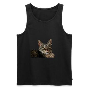 Cat Kitten - Men's Premium Organic Tank Top - black - Front - AI Model Male 178 light (178cm)