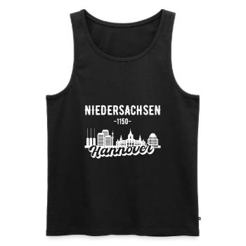 Hannover Skyline Geschenkidee - Männer Premium Bio Tank Top - Schwarz - Vorne - AI Model Male 178 light (178cm)