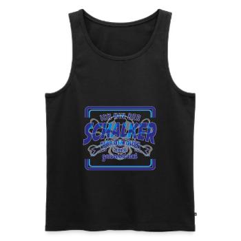 Schalker Warnung | Gelsenkirchen Schalke Geschenk - Männer Premium Bio Tank Top - Schwarz - Vorne - AI Model Male 178 light (178cm)
