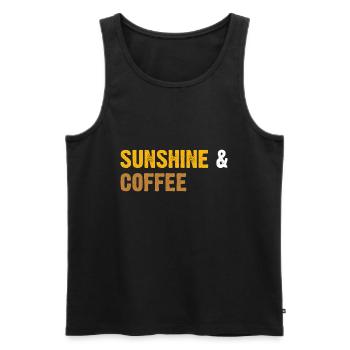 Sunshine & Coffee - Men's Premium Organic Tank Top - black - Front - AI Model Male 178 light (178cm)