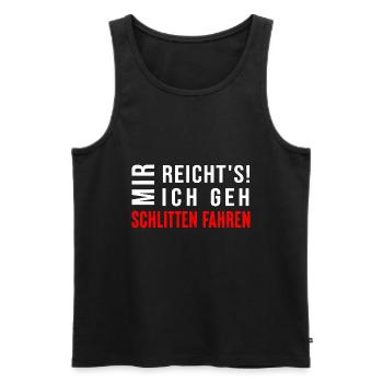 Schlittenfahren, Rodeln, Winterurlaub, Abfahrt - Männer Premium Bio Tank Top - Schwarz - Vorne - Michal (187cm)