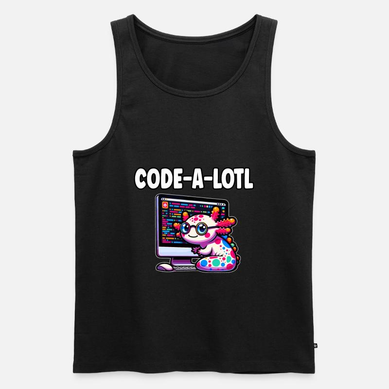 Funny Coding Axolotl Programming Gift - Men's Premium Organic Tank Top - black