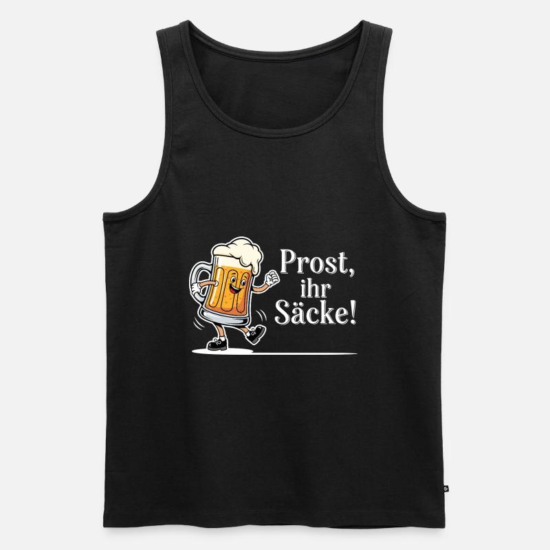 Prost, ihr Säcke ! - Männer Premium Bio Tank Top - Schwarz