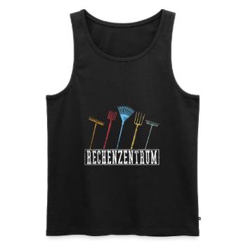 Rechenzentrum Retro Grunge - Männer Premium Bio Tank Top - Schwarz - Vorne - AI Model Male 178 light (178cm)