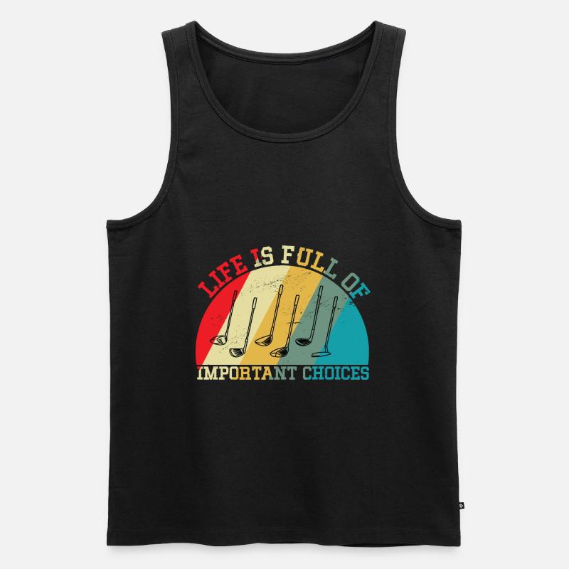 Important Choice Golf - Männer Premium Bio Tank Top - Schwarz