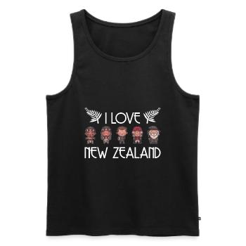Neuseeland Urlaub Reise Spruch Geschenk - Männer Premium Bio Tank Top - Schwarz - Vorne - Michal (187cm)