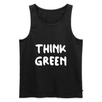 Think Green - Männer Premium Bio Tank Top - Schwarz - Vorne - AI Model Male 178 light (178cm)