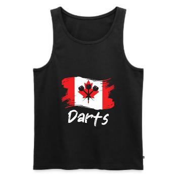 Kanada Dart Spieler Design - Männer Premium Bio Tank Top - Schwarz - Vorne - Michal (187cm)