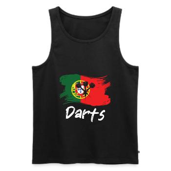 Portugal Dart Spieler Design / Dartboard - Männer Premium Bio Tank Top - Schwarz - Vorne - Michal (187cm)